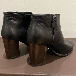 Prada Black Leather Ankle Boots